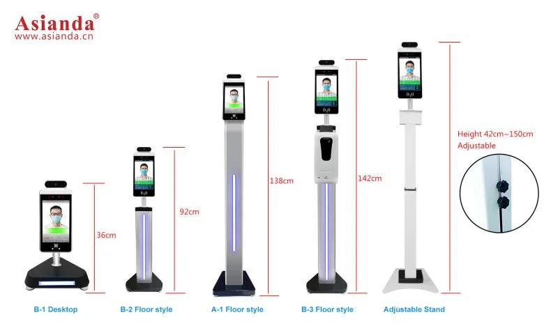 Automatic Dispenser 1000ml with 8 Inch LCD Screen Face Recognition and Temperature Measurement Kiosk