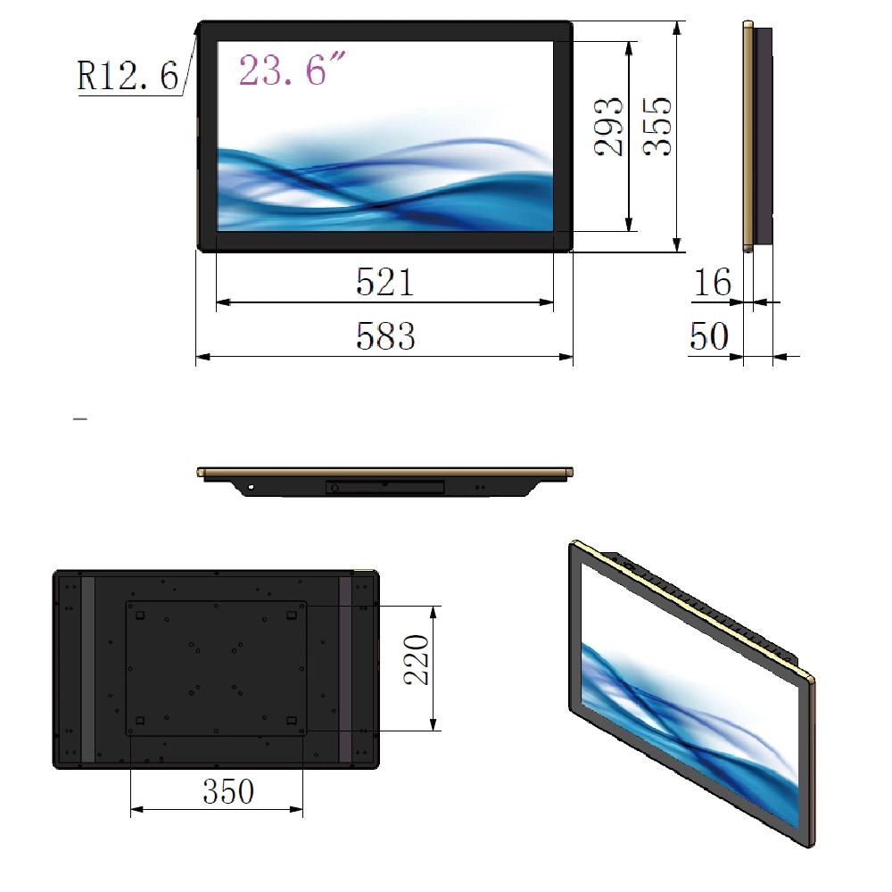 China 14 Inch Car 1080P LCD Monitor Built-in Computer