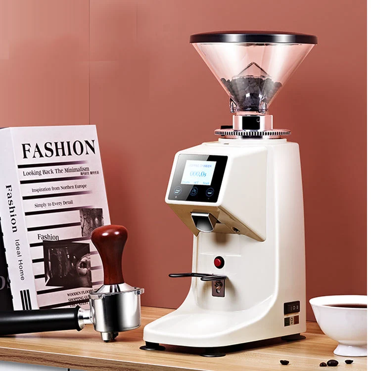 Black/Write 0.5kg/1kg Coffee Bean Grinding Machine for Home/Shop LED Screen Touch
