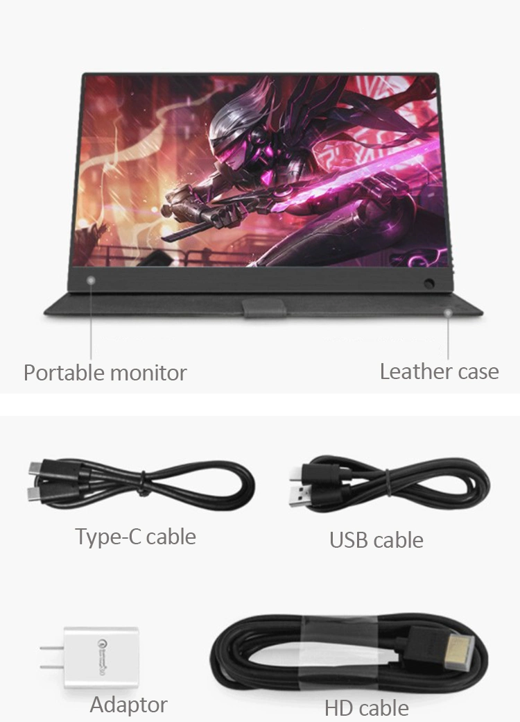 Full HD 1080P Gaming Monitor 15.6 Inch Portable Monitor Type-C USB Laptop PC Mobile Phone Display Touch Screen