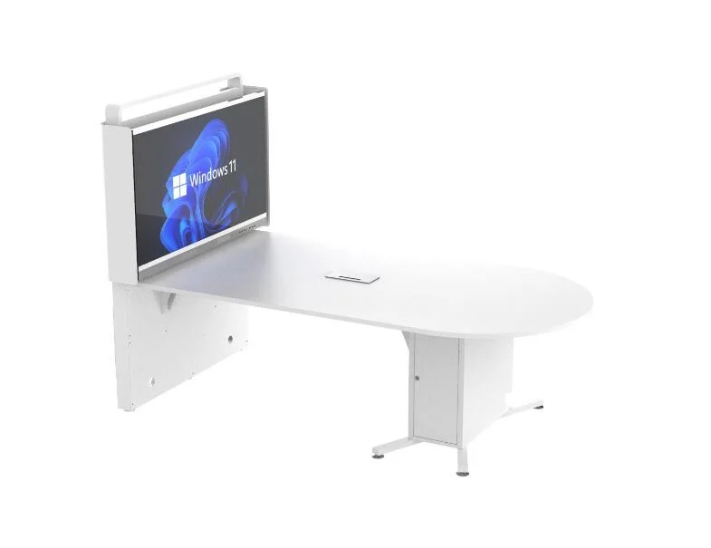 Conference Group Table Touch Screen 55inch, University Smart Classroom Discussion Table 6 Person Table