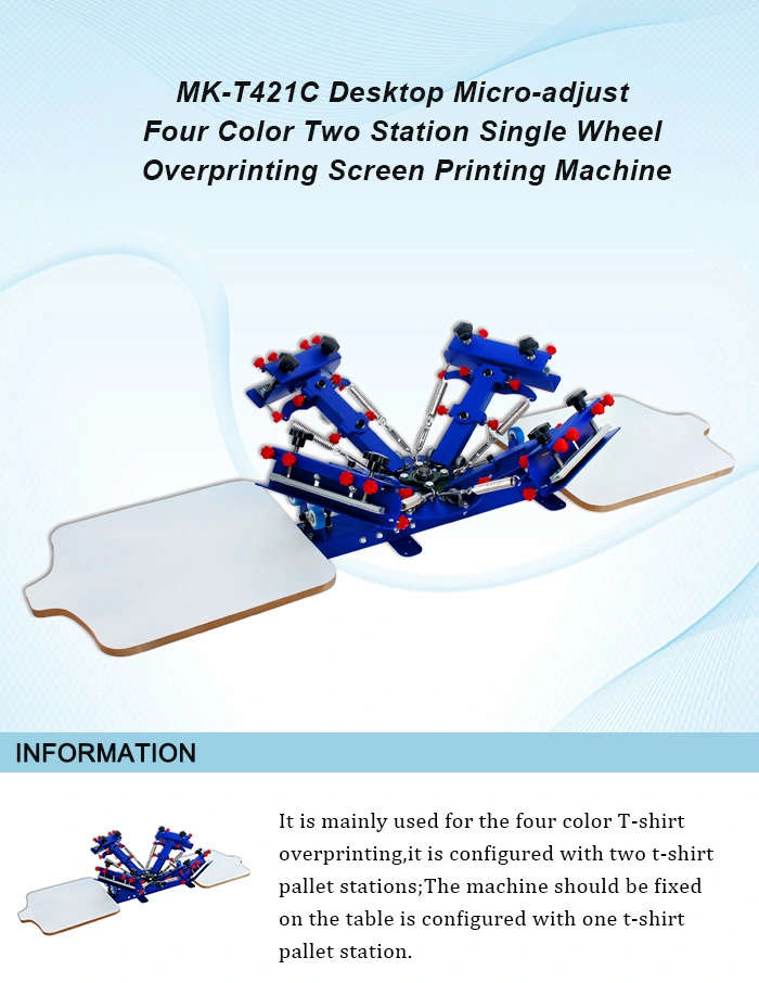 4 Color 2 Station Textile Carousel Screen Printing Machine