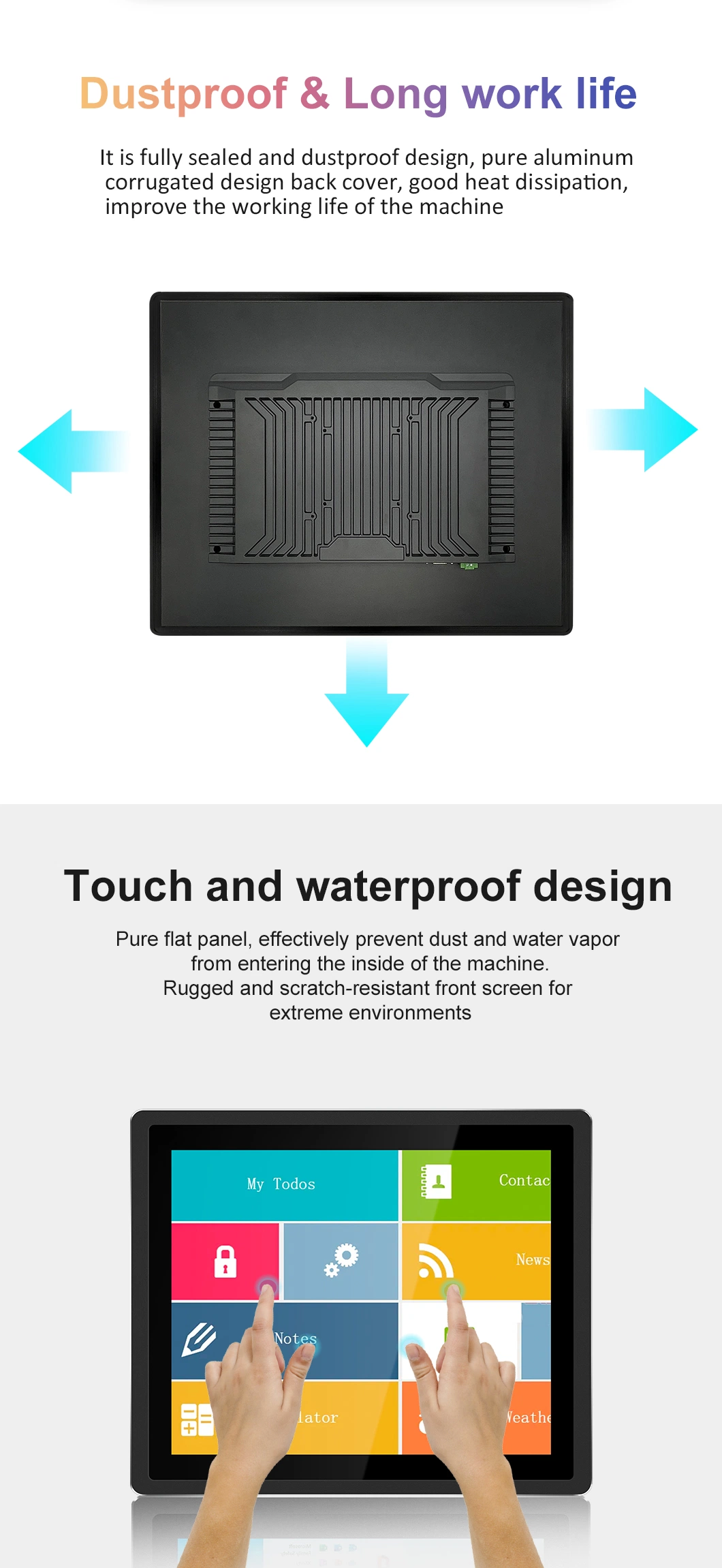 19 Inch X86 All in One PC Desktop Touch Screen Fanless Industrial PC LCD Monitor with VGA/USB/WiFi