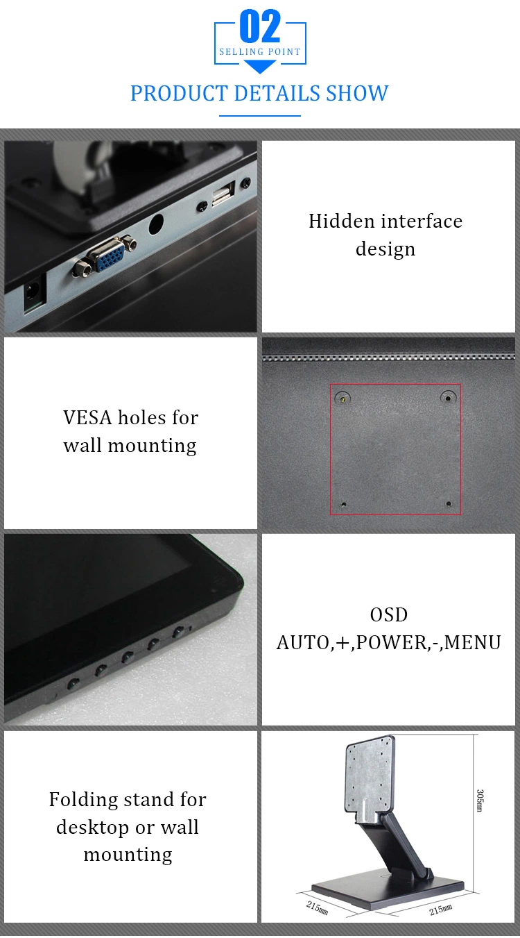 15.6 Inch LED Panel Capacitive LCD Screen Touch Monitor with USB HDMI