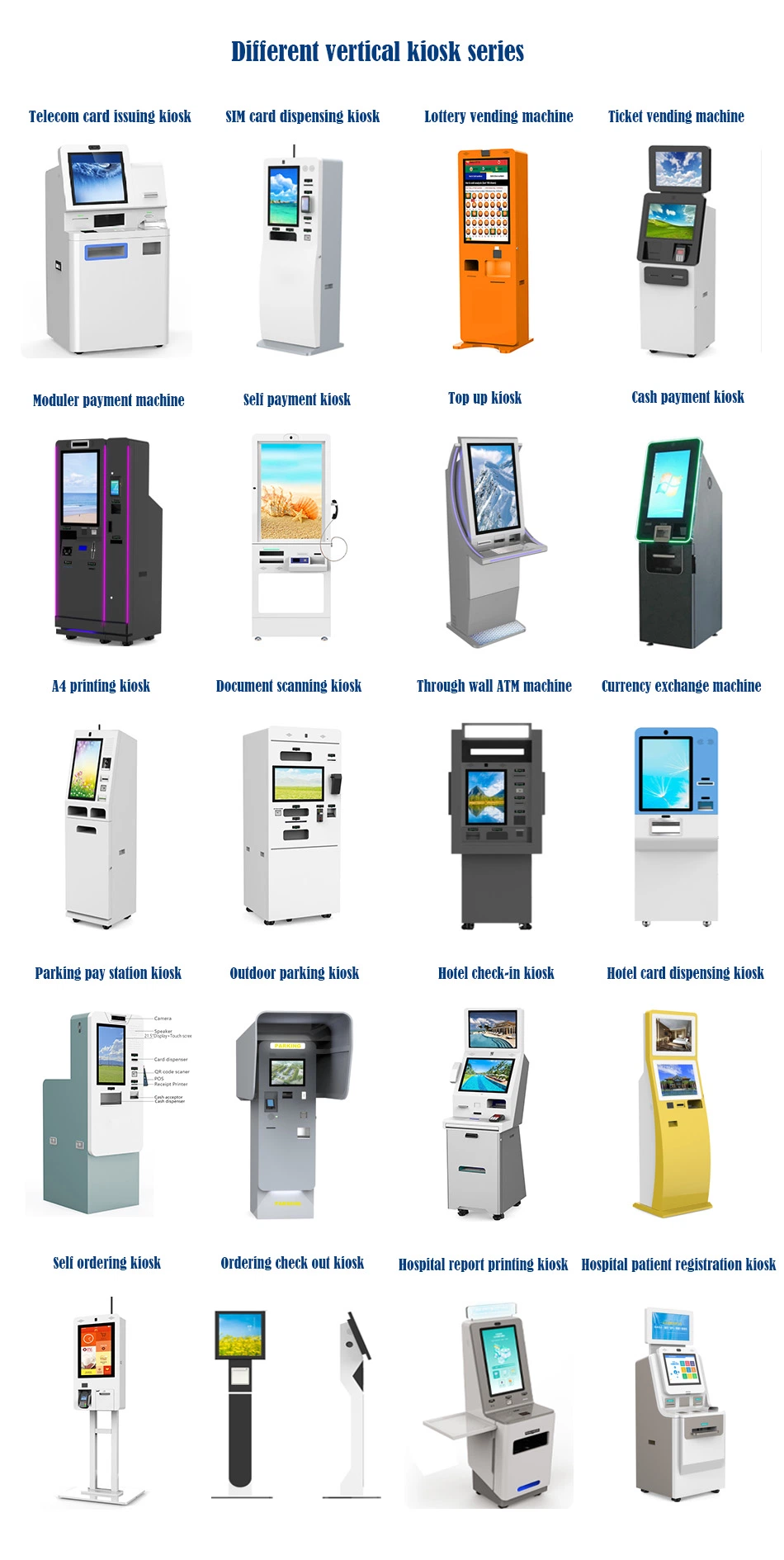 Customize Windows 10 ID Recognition Room Card Dispenser Self Service Check-in Kiosk for Hotel Tavern Hospital system