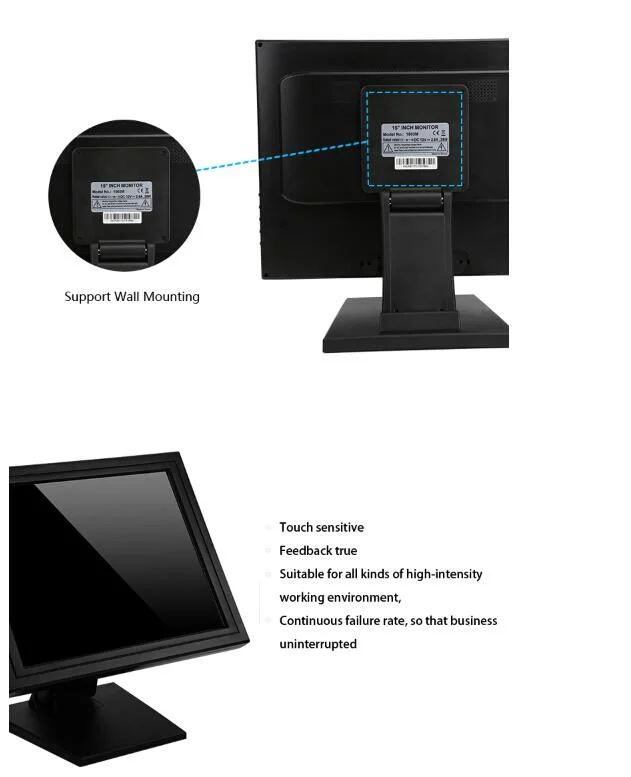 19 Inch Wall Mount LCD Display Computer Touch Screen Monitor PC