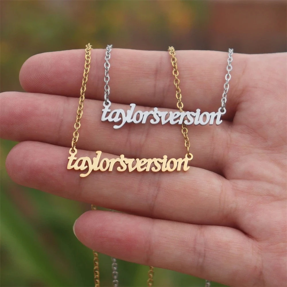 Pop Singer Taylor Jewelry with Digital Signature Stainless Steel Taylor Necklace