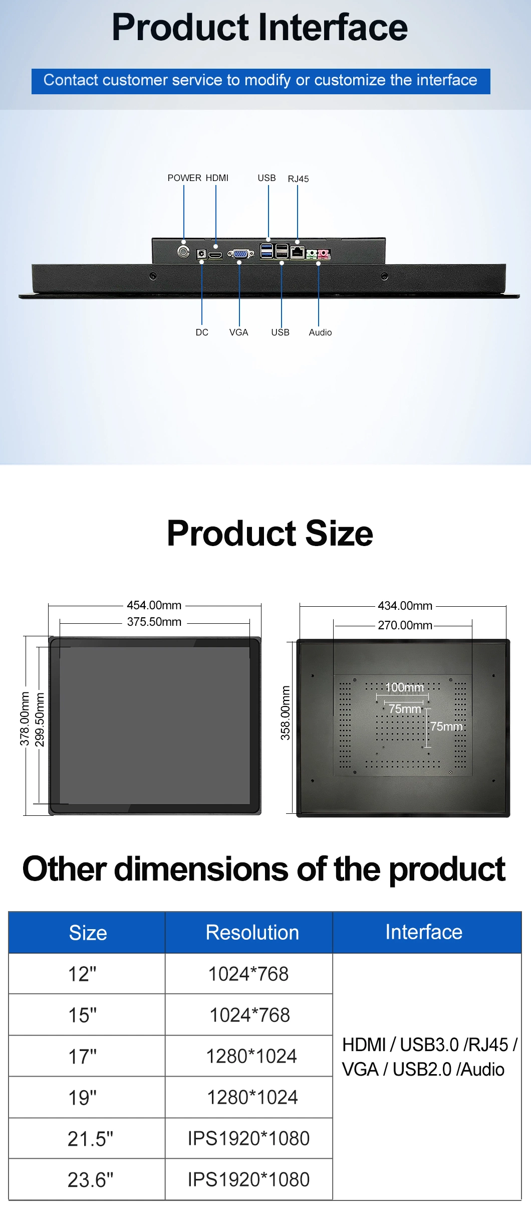 Wholesale 19 Inch X86 Generation2 I3 Computer Monitor Industrial Panel PC Linux All in One PC Waterproof Touchscreen