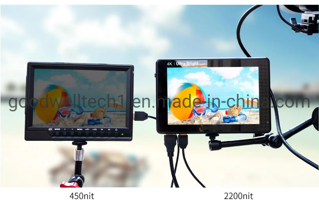 3G-SDI HDMI Input &amp; Output 7&quot; Camera Field LCD Display 2200 Nit Brightness