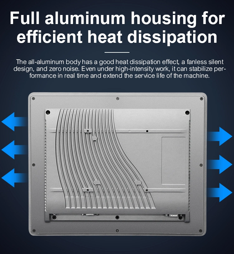 Rack Mount Available Pcap or Resistive Touchscreen All in One Computer Fanless Industrial Panel PC 15&quot;