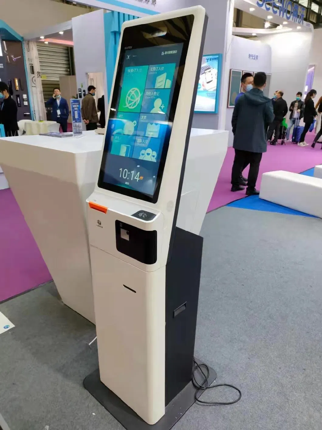 Dual-Touchscreen Windows PC Receipt Printer ID Room Card Reader Dispenser Self Hotel Check in out Terminal Kiosk Machine OEM