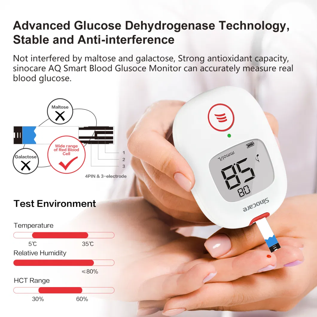 Sinocare Buy 4 Get 1 Free Blood Glucose Monitor with Voice Blood Sugar Meter Glucose Meter Glucometer Glucometro