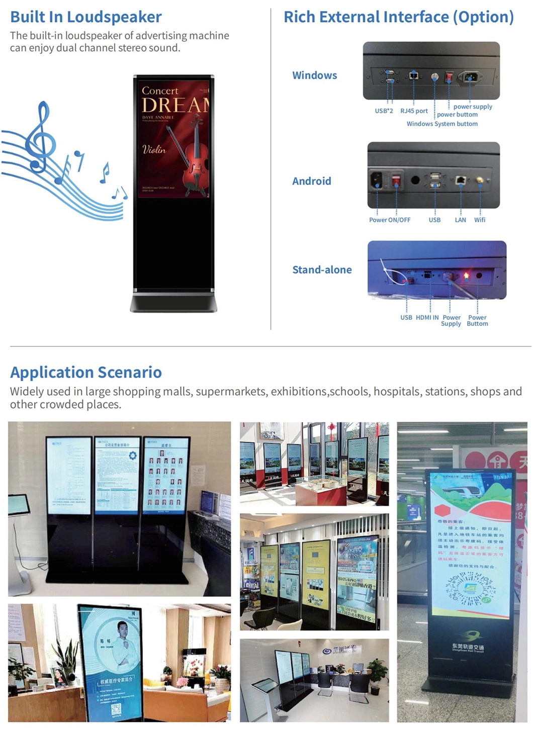 32 42 43 55 65 Inch Totem Vertical Display Price Interactive Touch Screen Digital Signage Kiosk Android Display Boards Suppliers Advertising LED Monitor