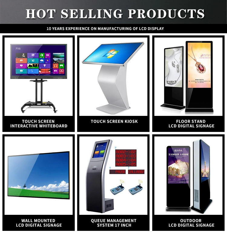IP65 Waterproof Dustproof Outside Outdoor Video LCD Digital Signage Interactive Touch Screen Kiosk Advertising Monitor