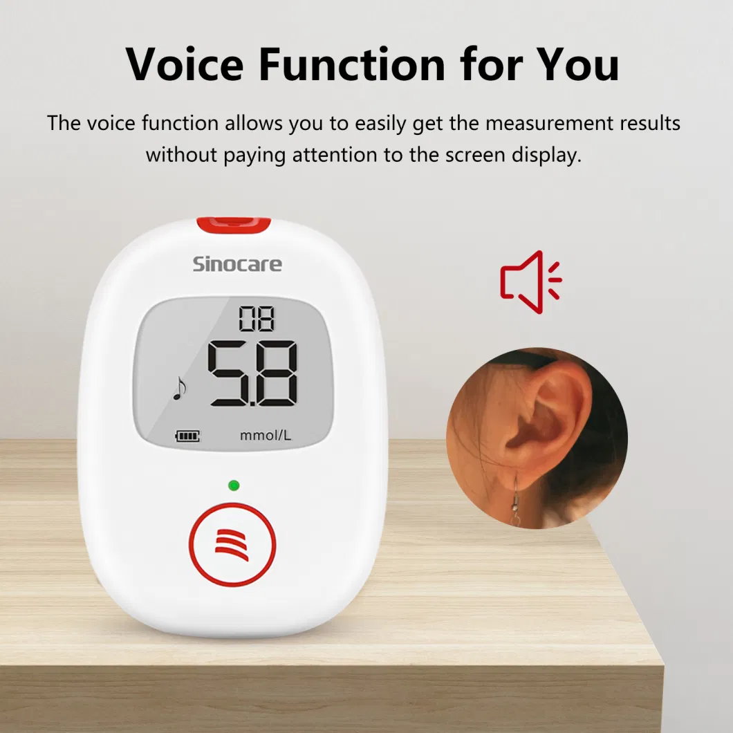 Sinocare Buy 4 Get 1 Free Blood Glucose Monitor with Voice Blood Sugar Meter Glucose Meter Glucometer Glucometro