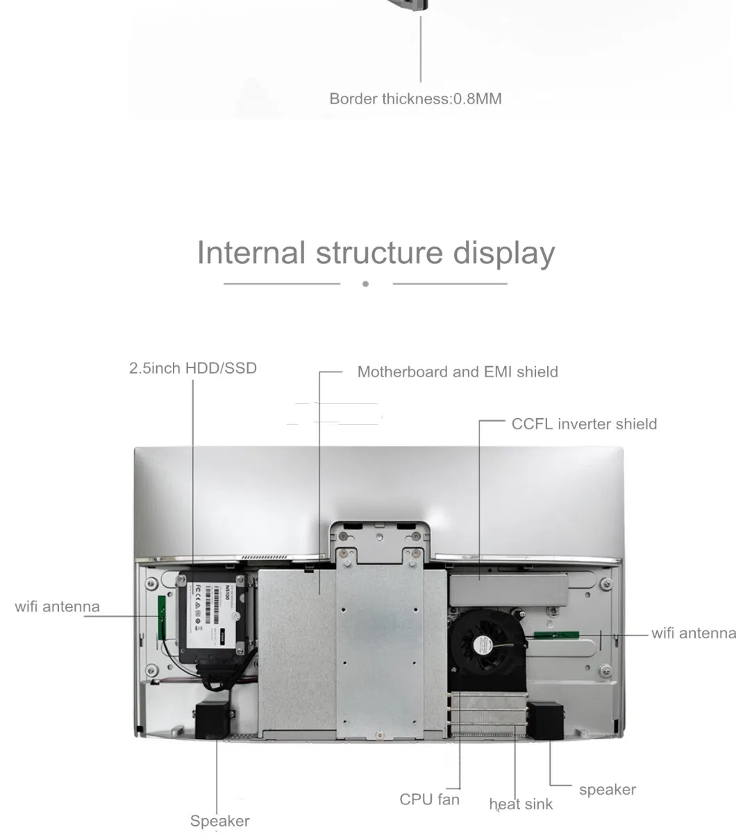 OEM Factory Aio Desktop 23.8inch 2K IPS Touchscreen with DVD