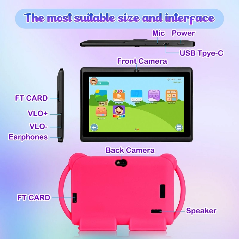 Children Learning Educational Tablet Allwinner A100 Kids Tablets 1024*600 Touch Screen 7 Inch Android 10 11