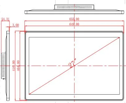 27 Inch Pcap Flat Touch Screen Gaming Monitor