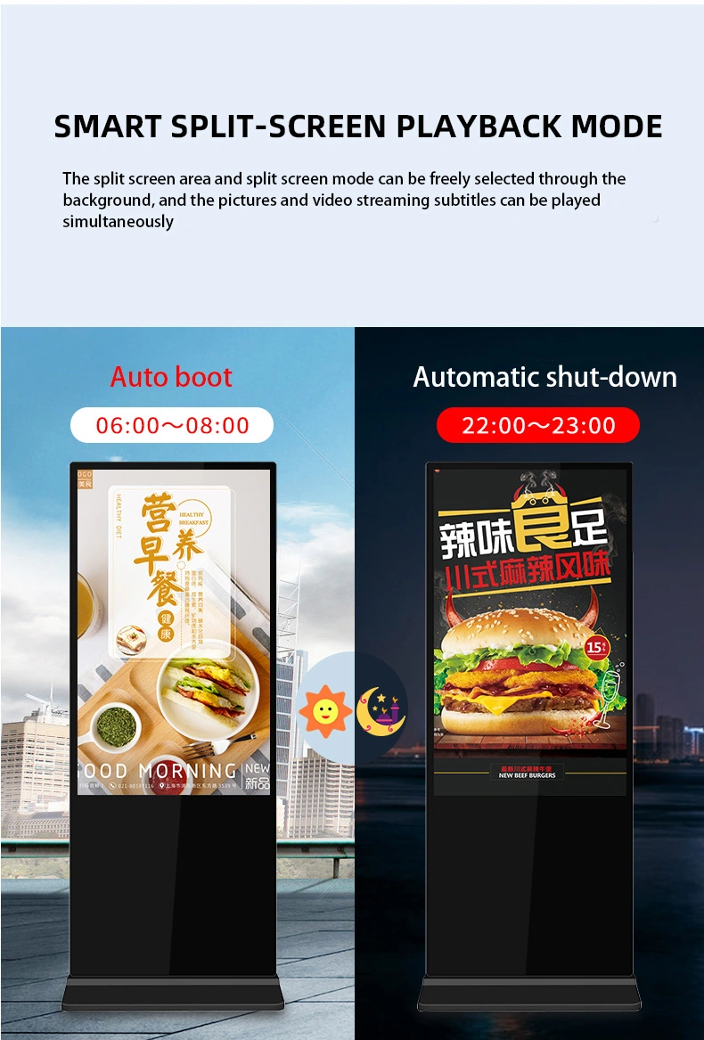 55 Inch Floor Stand Digital Signage Android 7.1 LCD Screen Advertising Media Ad Player