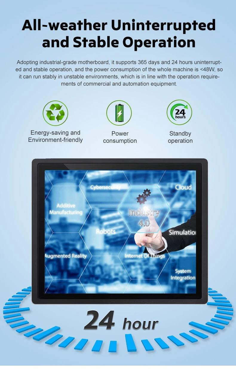 13.3 Inch 2g Emmc 8g Rk3288 Android OS Embedded Industrial Touch Monitor Waterproof Touch Screen