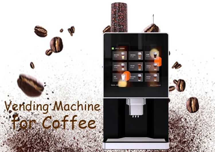 Professional High Quality 17 Inches Touch Screen Commercial 9 Kinds of Hot Drinks Espresso Coffee Vending Machine for Business