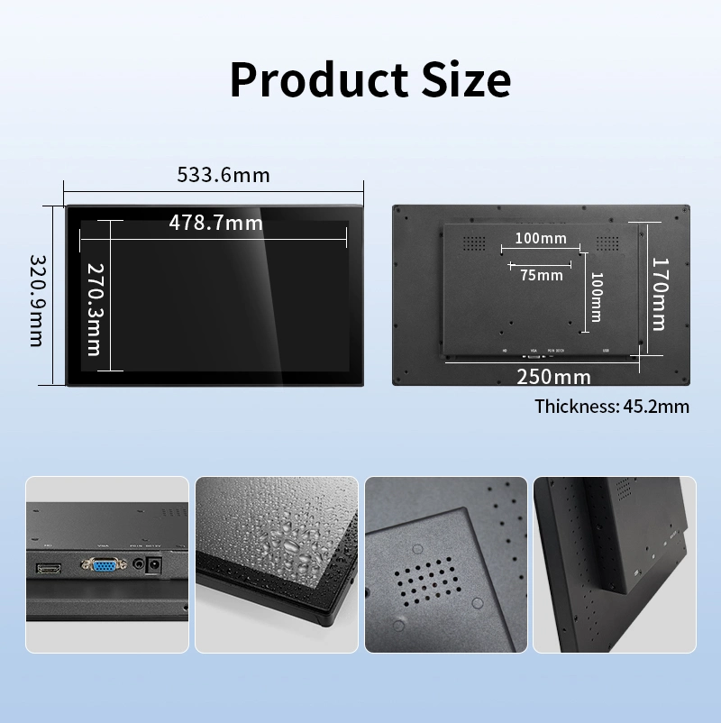 Wholesale 12 Inch1024*768 Pure Flat Screen Panel PC IPS IP65 Waterproof Mini Fanless Computer Industrial Touch Monitor