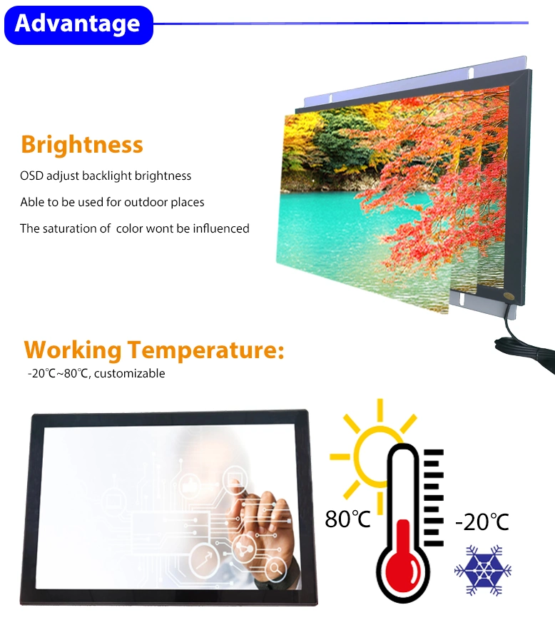 10.1&prime;&prime;13.3&prime;&prime;15.6&prime;&prime;18.5&prime;&prime;21.5&prime;&prime;23.6&prime;&prime;27&prime;&prime;capacitive Touch Screen Monitor Metal Open Frame IPS Projected Capacitive Monitor Pcap Touchscreen Industrial Monitor