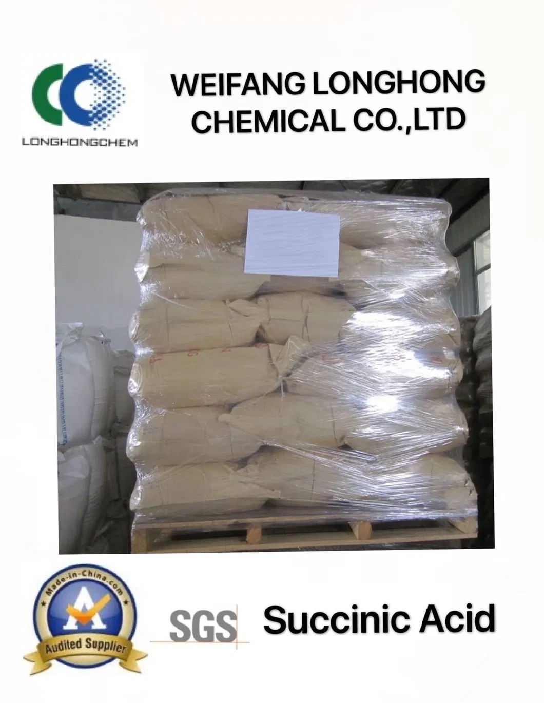 Succinic Acid for Industrial Use/ It Can Be Used to Produce Vitamin a and Vitamin B in Pharmaceutical Industry/Biological Grade/ Advanced Technology