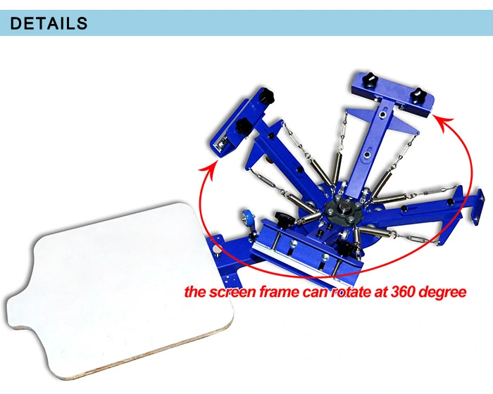 4 Color 1 Station Manual Screen Printing Silkscreen Printer