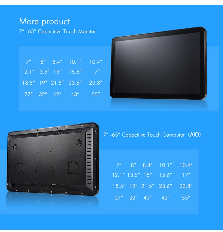 Custom OEM Low Nre Cost Best 21.5 Inch Open Frame Pcap 10 Multi Point Accurate Response Touch Screen Panel Sensor Computer Monitor with TFT Full Viewing Display