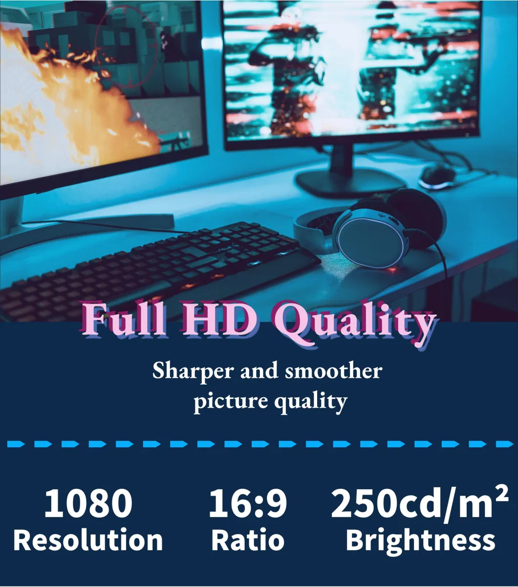 Factory Wall Mount OEM 1080P Monitor HD FHD 18.5 19.5 21.5 22 24 Inch Desktop Gaming Computer LCD Monitor HDMI