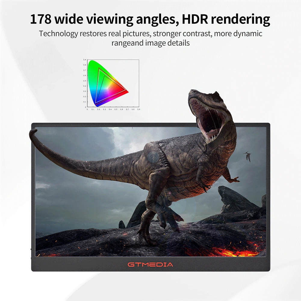 Gtmedia Game Mate 17.3 Inch HD 144Hz Type C External Hdr Computer Game Projection Super Slim Portable Mobile External Latest Gaming Screen Monitor