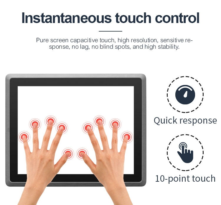 Rack Mount Available Pcap or Resistive Touchscreen All in One Computer Fanless Industrial Panel PC 15&quot;