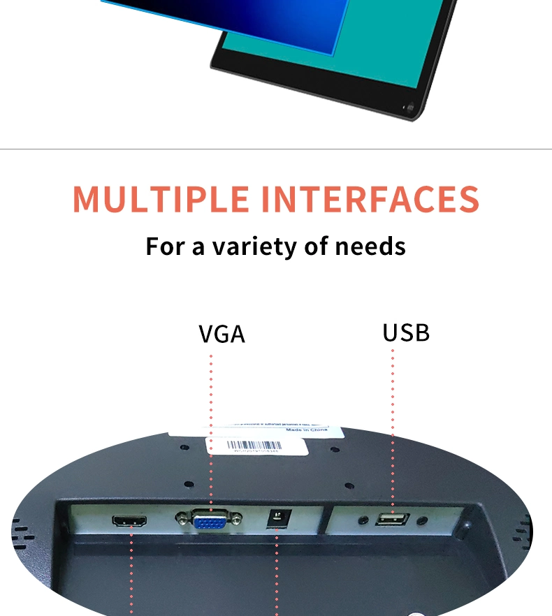 Hotel Catering Museum Monitors 17-Inch Touch Screen 4: 3 Windows Industrial Grade Arm Stand Monitor