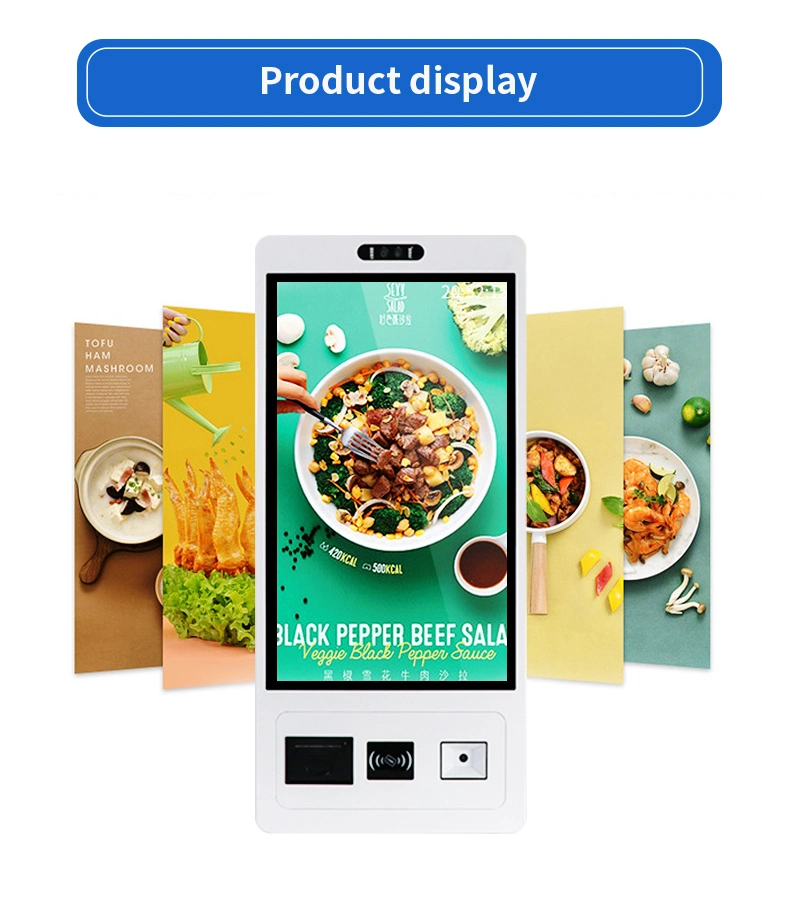 Wall Mount Floor Stand Optional 32 Inch Touchscreen Restaurant Self Order Payment Machine