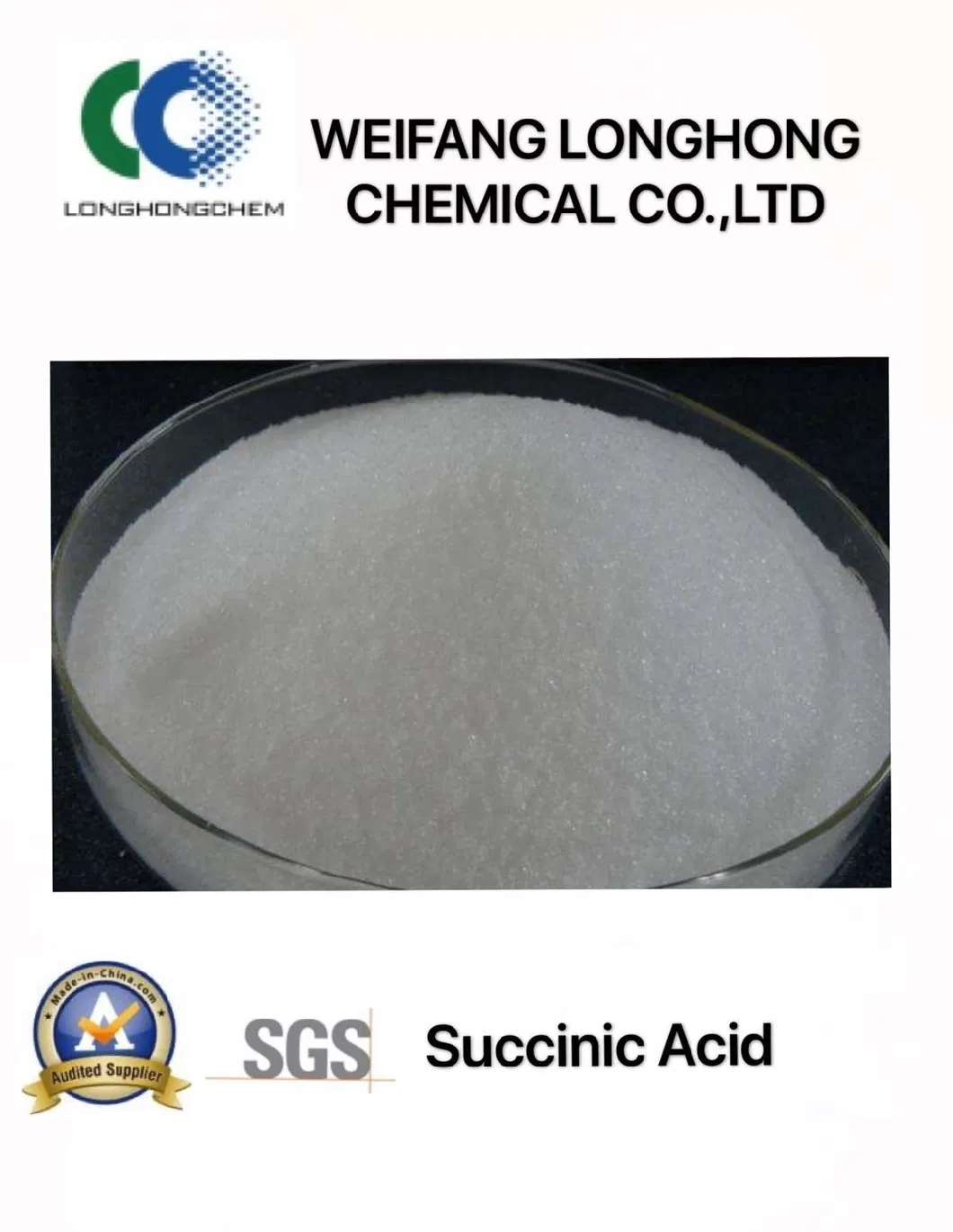 Succinic Acid for Industrial Use/ It Can Be Used to Produce Vitamin a and Vitamin B in Pharmaceutical Industry/Biological Grade/ Advanced Technology