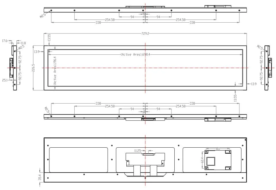 28.6 Inch Digital Signature LCD Display, Full View Angle, 1920*540 Resolution