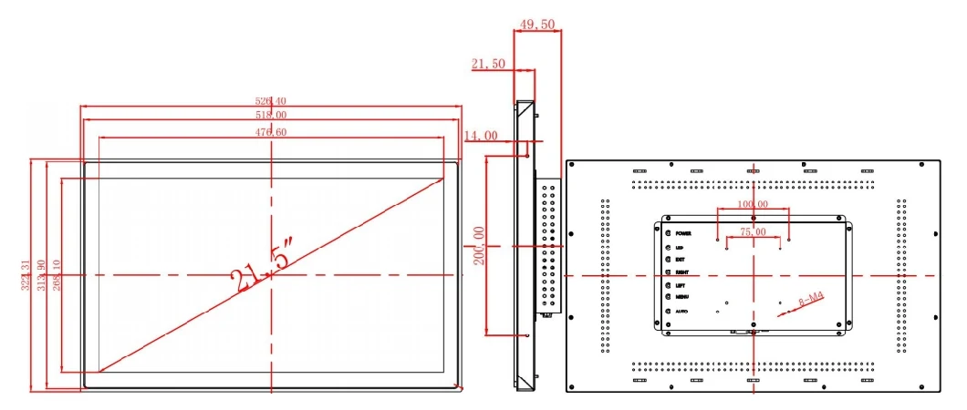 Custom OEM Low Nre Cost Best 21.5 Inch Open Frame Pcap 10 Multi Point Accurate Response Touch Screen Panel Sensor Computer Monitor with TFT Full Viewing Display