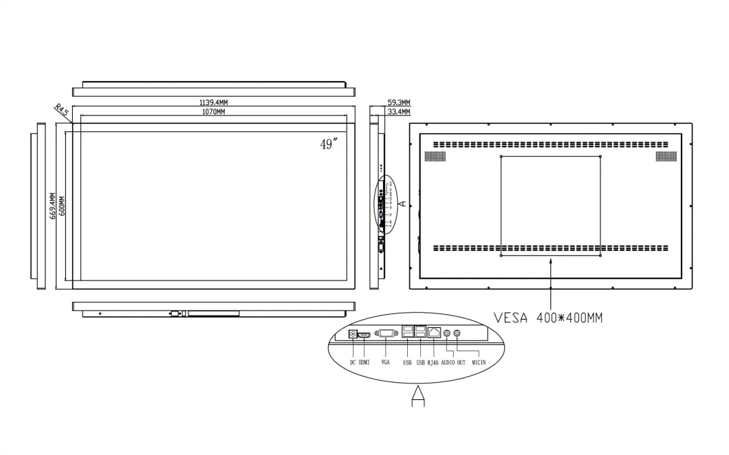 43 Inch Industrial All in One Panel Tablet PC with Capacitive Touchscreen and Ethernet Port Price