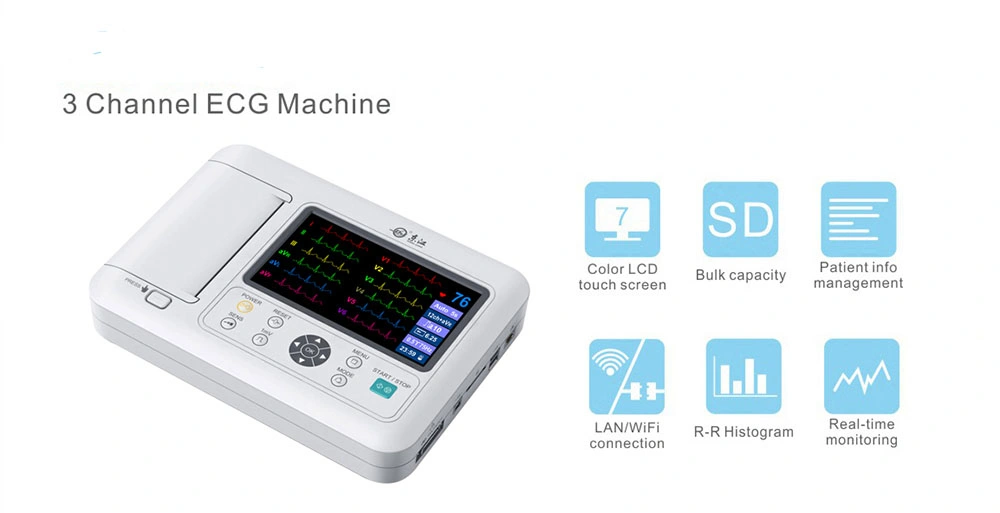 Professional Medical Equipment 3 Channel Touch Screen with WiFi