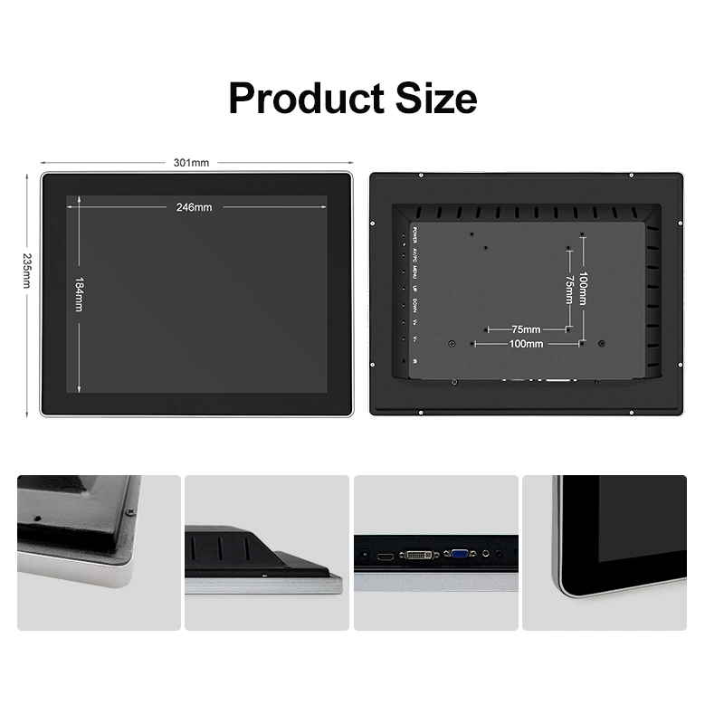 Embedded 17-Inch IP65 Waterproof Industrial Capacitor Touch Screen Monitor