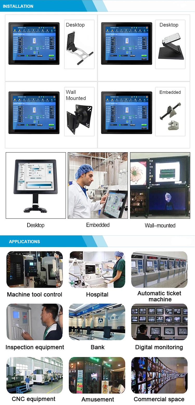 10&quot; 12&quot; 15&quot; 17&quot; 19 Inch HD Touch Screen Industrial Grade Open Frame LCD Monitor