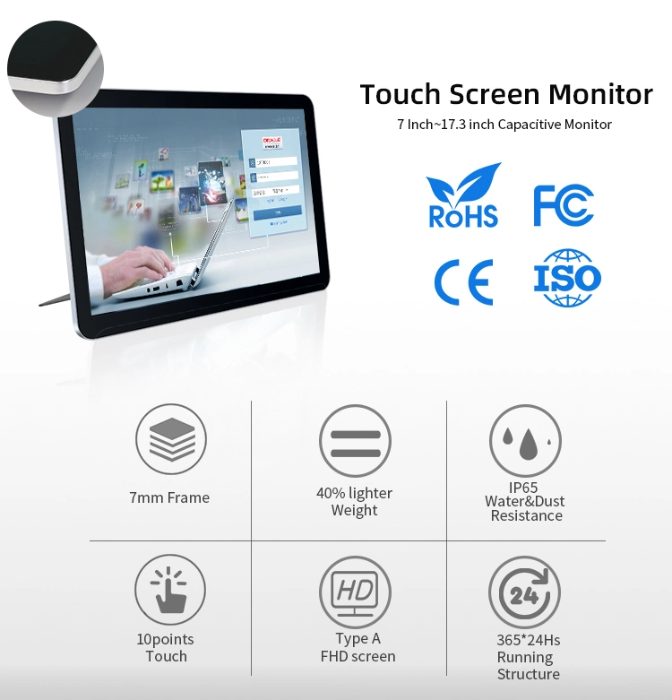 Touchwo 10.1&quot; 11.6&quot; 15.6&quot; 18.5&quot; 21.5&quot; Inch Industrial Grade Sunlight Readable High Brightness Touch Screen ATM LCD Monitor