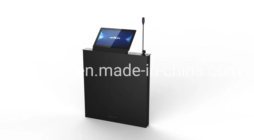 Paperless Conference System Conference Room Equipment Motorized Retractable LCD Monitor Lifting Mechanism with HD Screen, Microphone and Signature Display