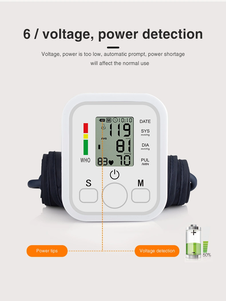 Medical Home Care Automatic Sphygmomanometer Arm Electronic Blood Pressure Monitor with LCD Digital Display and Voice Broadcast