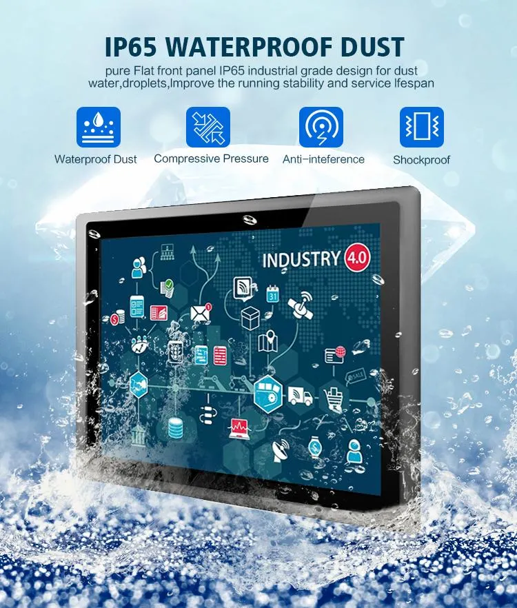 Industrial 15.6-Inch Fanless PC Embedded IP65 Waterproof All-in-One Kiosk Touch Screen Panel PC Industrial Computer Accessories