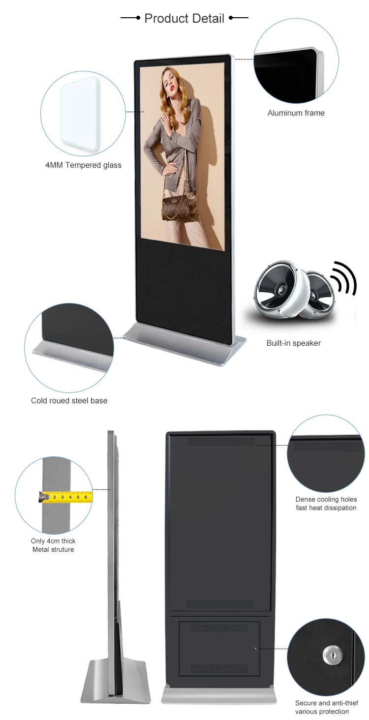 Large Capacitive Touch Kiosk Touch Panel 65/75/85 Inch Digital Signage LCD Screen