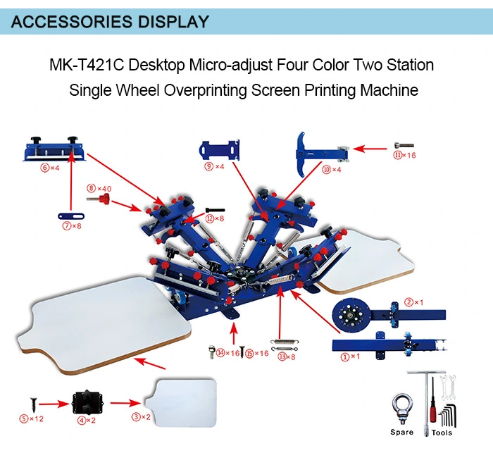 4 Color 2 Station Textile Carousel Screen Printing Machine