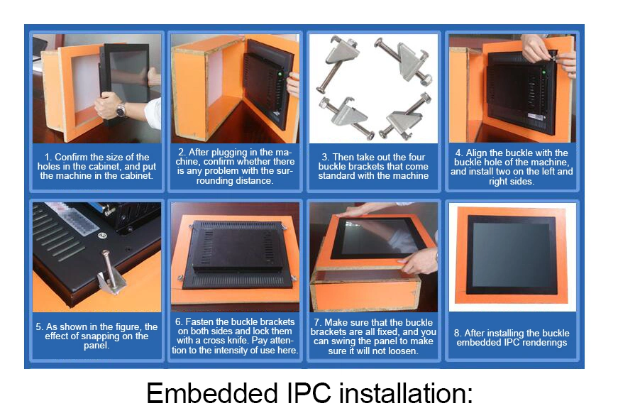 Customized I/O RS485 RS232 Windows 10 3556u Embedded 10.4 Inch Touchscreen Industrial PC Monitor
