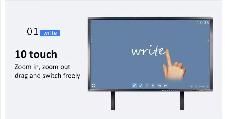 98 Inch Classroom TV Kids Write Whiteboards Finger Touch Interactive Whiteboard for Teaching
